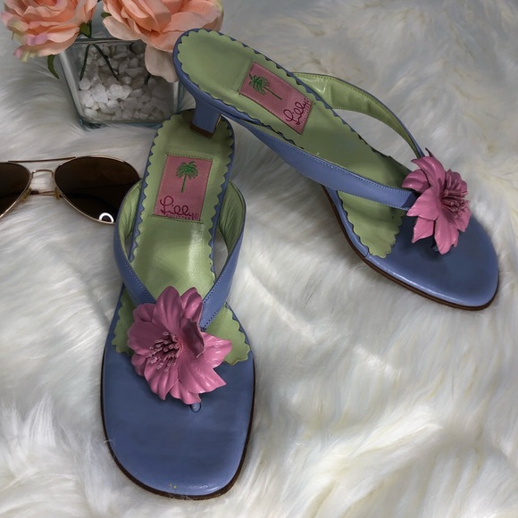 Lilly Pulitzer Shoes - Vintage Lily Pulitzer Kitten heeled Sandals Sz 8